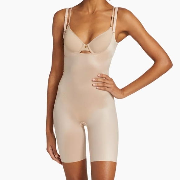 Spanx Shapewear Thinstincts 2.0 Invisible Open-Bust Mid-Thigh Bodysuit 10235R XL - Picture 1 of 14